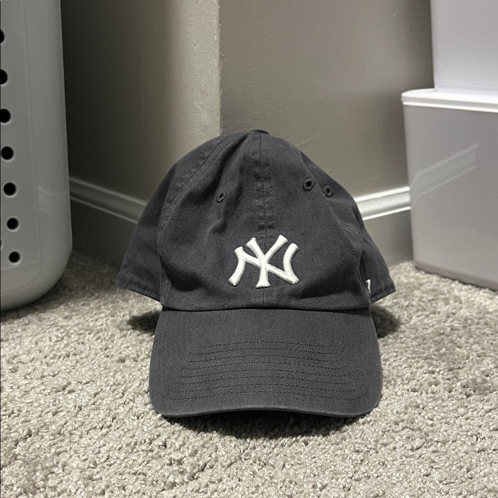 Dusty Blue NY Yankees Baseball Cap with White Logo